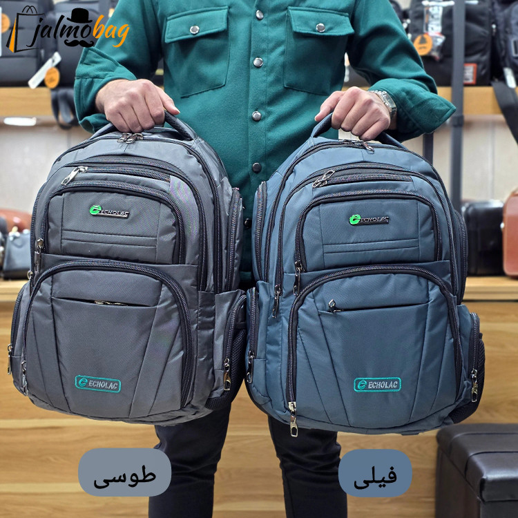 کوله پشتی اسپرت 11 زیپ پارچه ریپس وارداتی با محفظه لپ تاپ