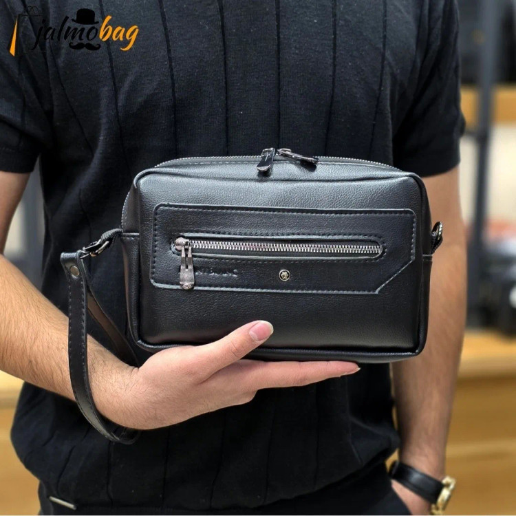 کیف دستی دوشی پاسپورتی مونت بلانک چرم خارجی درجه یک