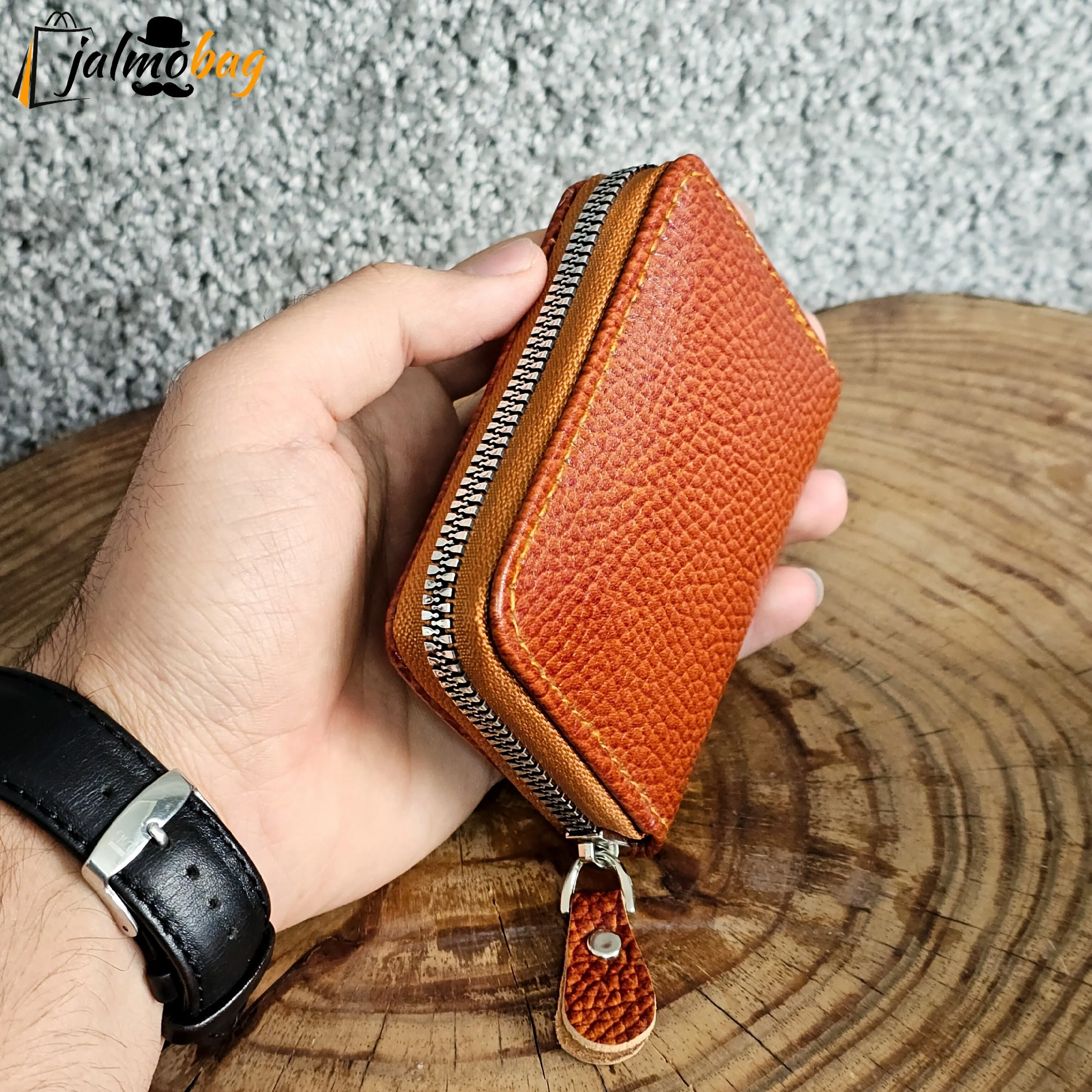 جاکارتی زیپدار چرم اصل گاوی مناسب آقایان و خانمها