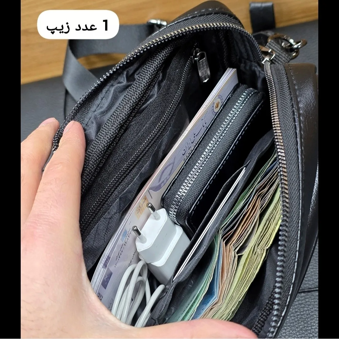 کیف دستی دوشی پاسپورتی مونت بلانک چرم خارجی درجه یک