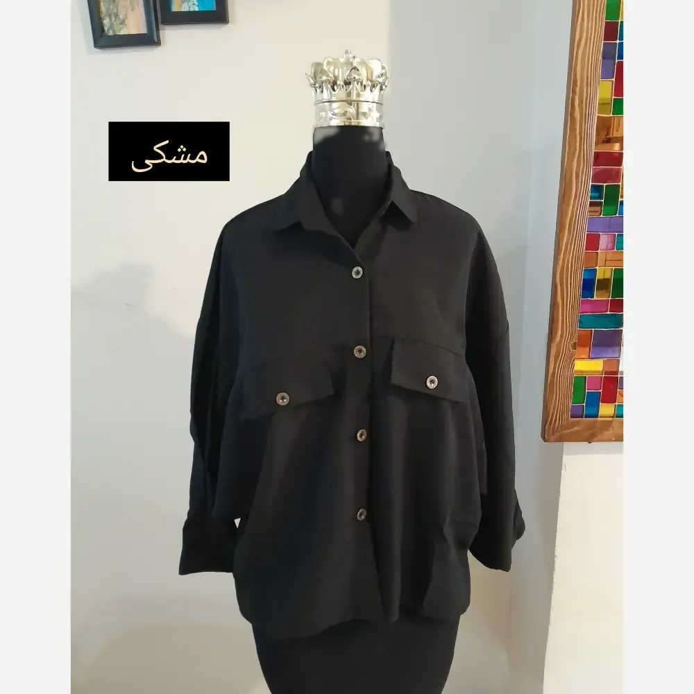 مانتو پانچ اسپرت دانشجویی دو جیب پارچه لینن سایز بزرگ