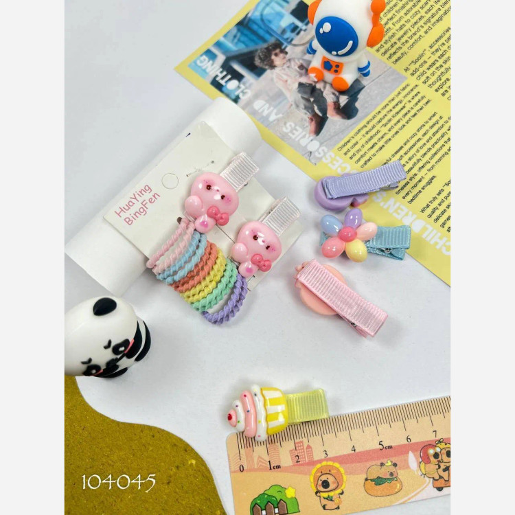پک کش و گیره مو دخترانه (12 عدد کش و 2 عدد گیره انبری)