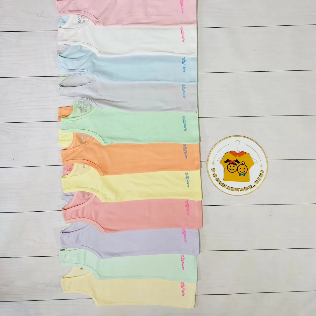 زیرپوش رکابی بچگانه نخ پنبه دخترانه و پسرانه سایز 3 تا 11 سال