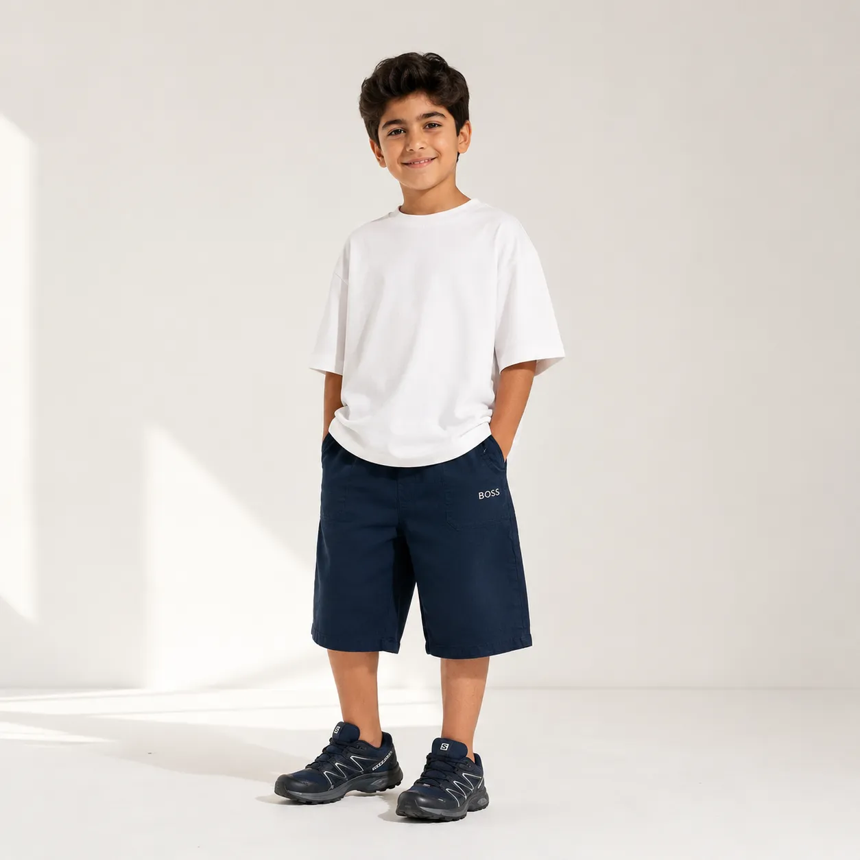 شلوارک کتان بچگانه مدل RK2237 سایز 3 تا 13 سال