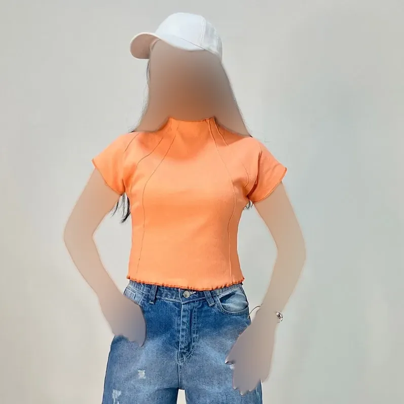 کراپ تاپ زنانه کبریتی رگه دوزی کد 1439