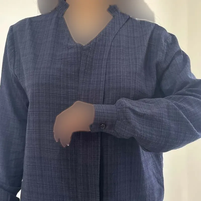شومیز جلوبسته لینن زنانه فری سایز تا 48 کد 1349
