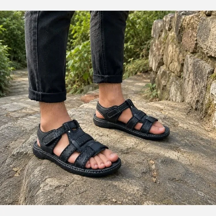 صندل تابستانی مردانه مدل پوشکاش چسبکی