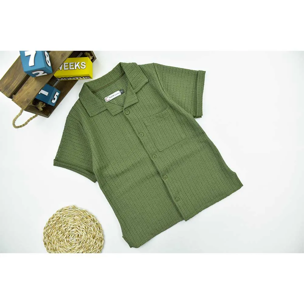 پیراهن پسرانه مراکشی کنفی یقه انگلیسی کد 11460