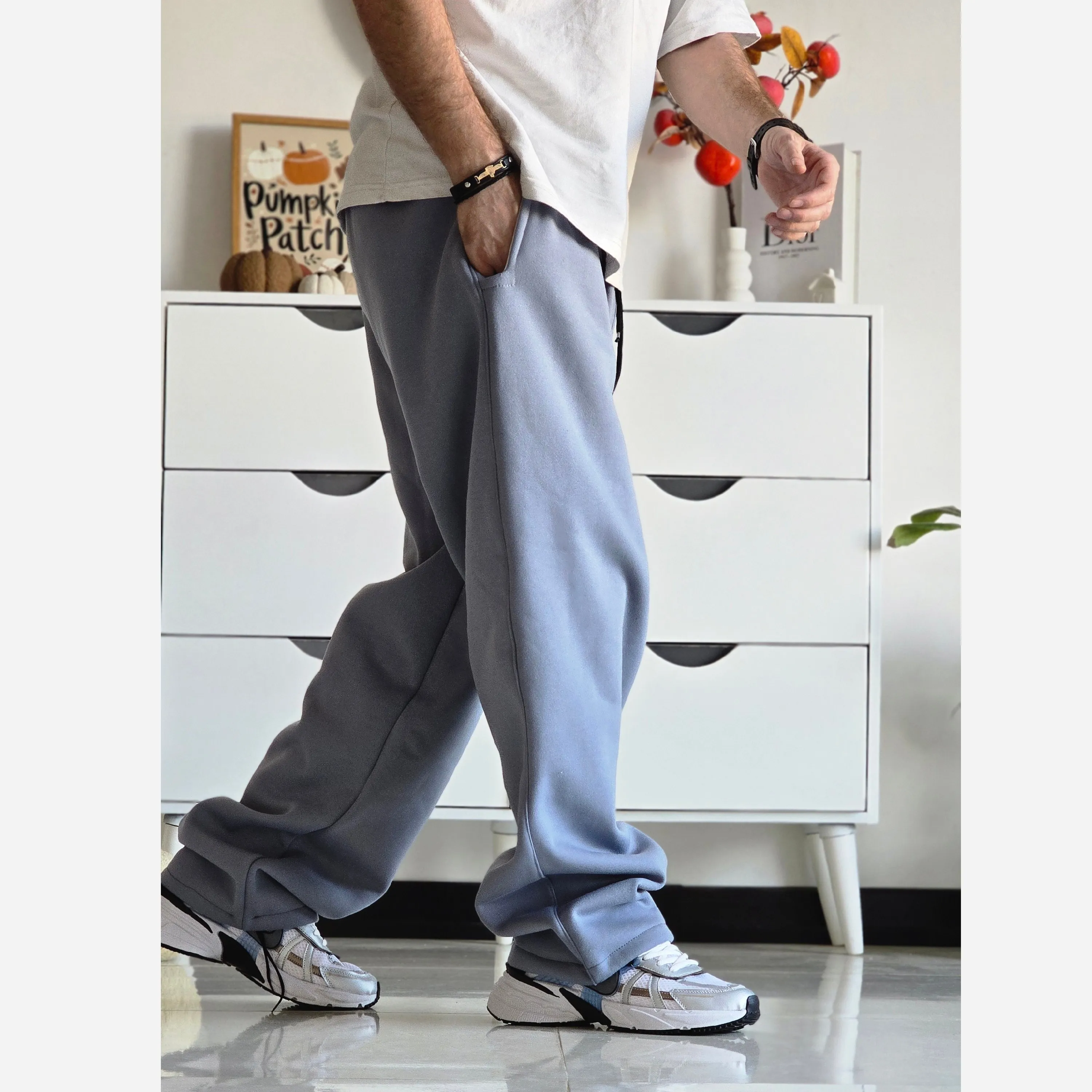 شلوار جاگر بگ دمپا گت دار مردانه و زنانه جنس دورس سه نخ سایز بزرگ XXL و XXXL