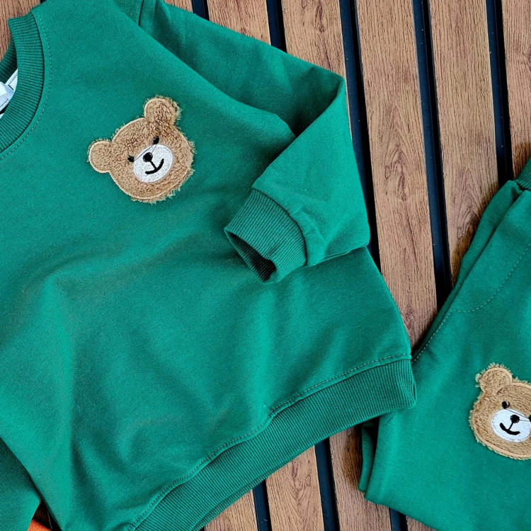 ست دو تیکه اسپرت تدی پسرانه و دخترانه نخ و پنبه مناسب 6 ماه تا 5 سال