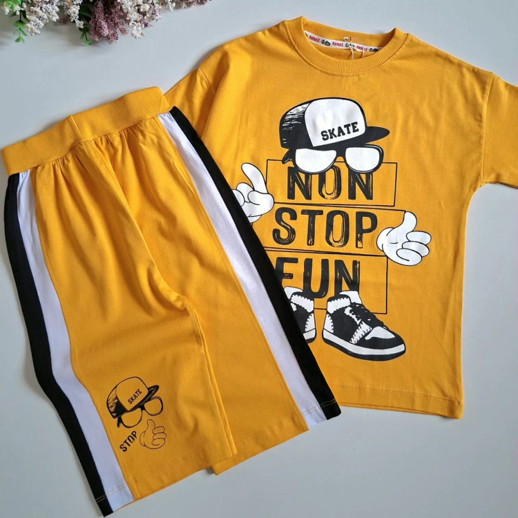 ست لش اسپرت پسرانه و دخترانه جنس نخ و پنبه مناسب 6 تا 9 سال در 4 رنگ
