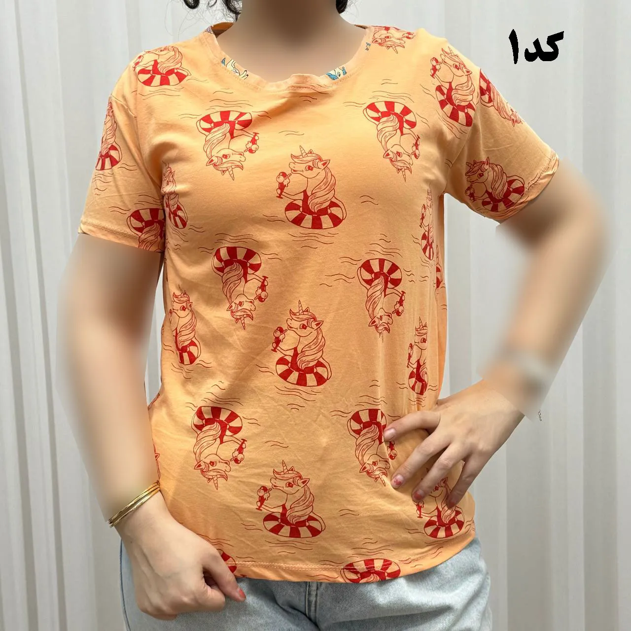 تیشرت طرحدار H&M نخ پنبه چهارفصل زنانه دخترانه سایزبزرگ تا XL XXL XXXL تنخور راحت