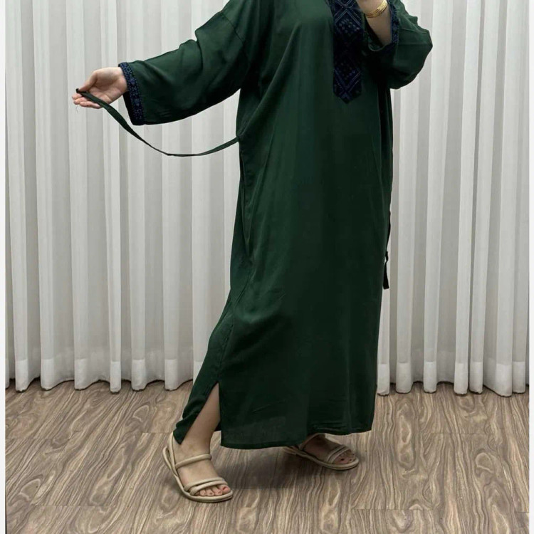 پیراهن کفتان کراش گلدوزی فری سایز زنانه تا سایز 52 شیک و راحت چهارفصل