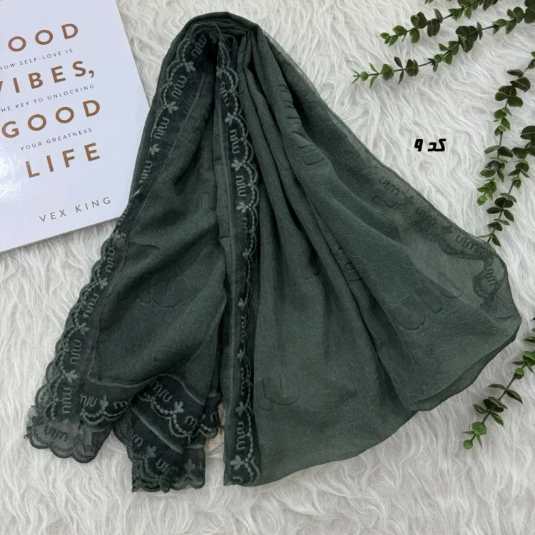 شال حریر سنگشور مزونی طرح Miu Miu ابعاد 180 در 69 سانتیمتر