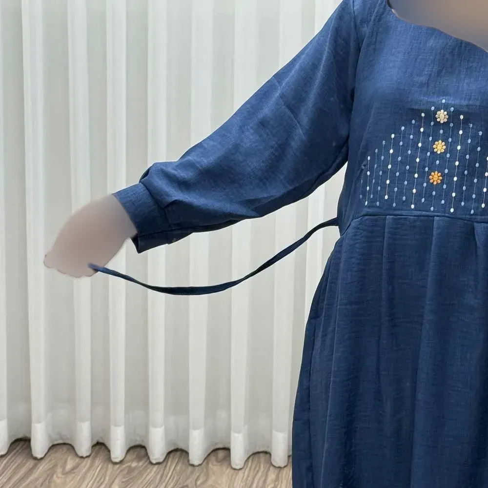 پیراهن ساحلی زنانه جنس صوفیا گلدوزی شده فری سایز مناسب تا 44