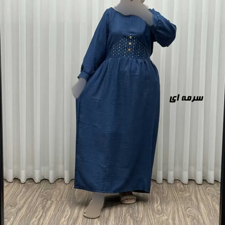 پیراهن ساحلی زنانه جنس صوفیا گلدوزی شده فری سایز مناسب تا 44