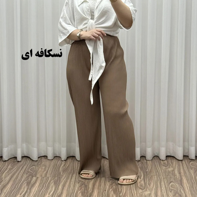 شلوار زنانه جودون پلیسه فری سایز مناسب تا سایز 48 قد 100 سانتیمتر