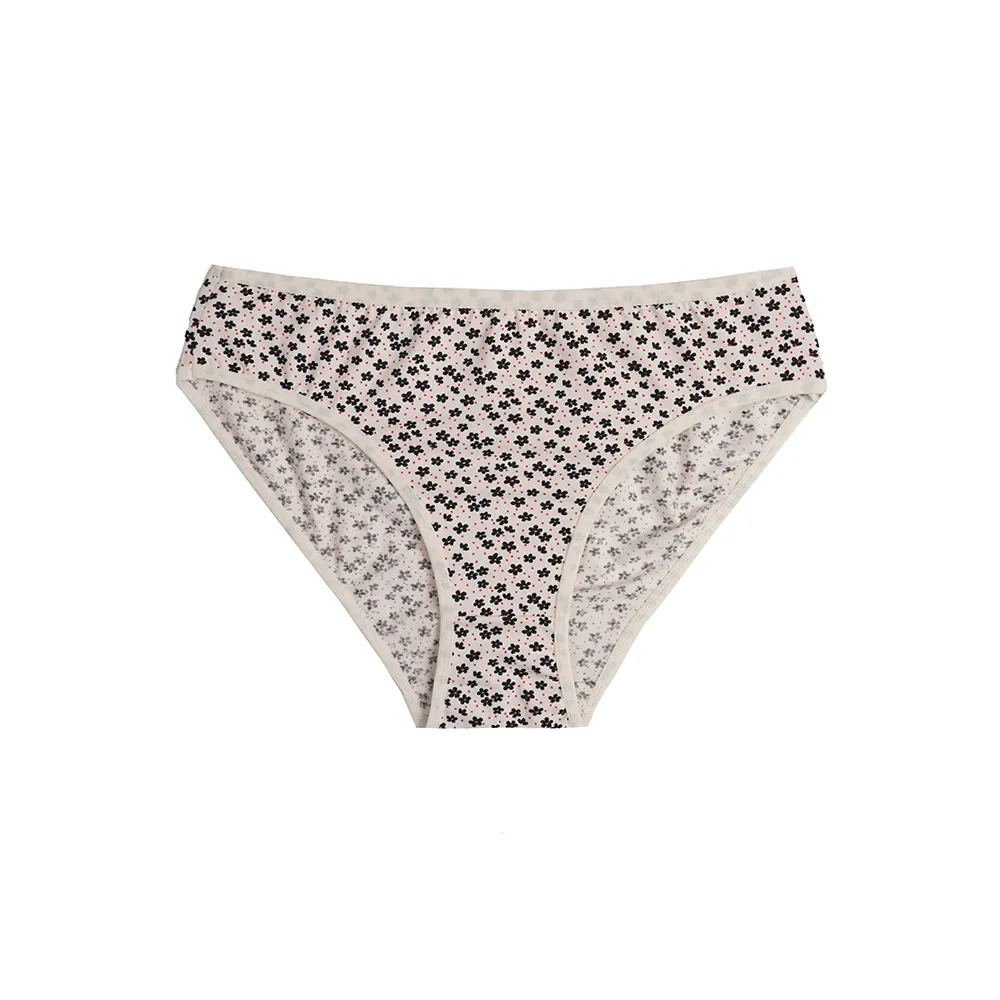 شورت اسلیپ زنانه نخی طرح گل ریز و نقطه برند لمون