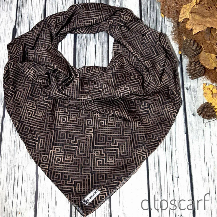 روسری طرح سیمین نخ بامبو قواره بزرگ 140x140 زنانه مشکی ریز نقش اسپرته
