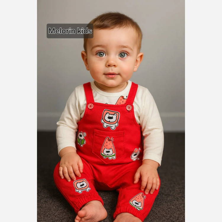 ست دو تیکه بیلر و بادی نوزادی ملورین کیدز مناسب 6 ماه تا 24 ماه جنس دورس و پنبه صد در صد