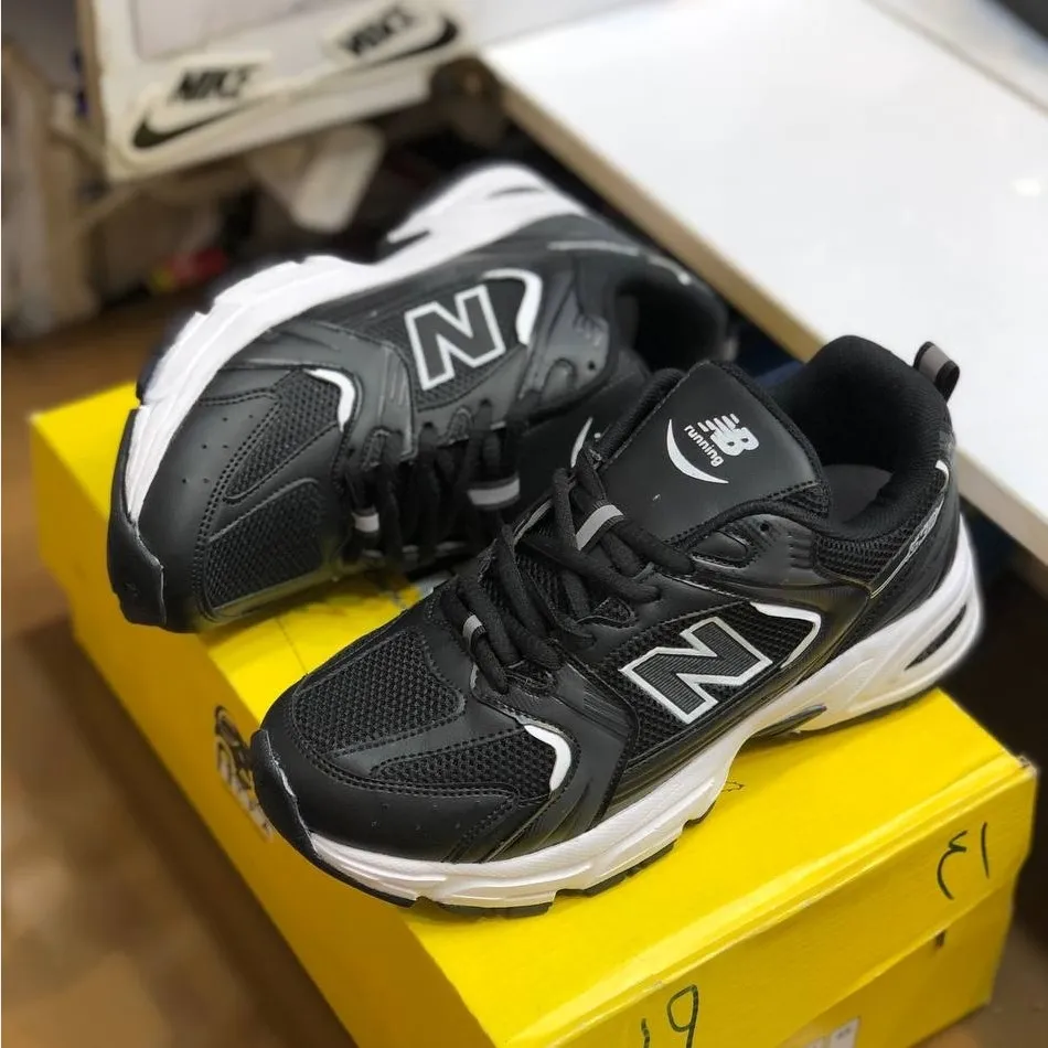 کفش نیوبالانس 530 مردانه زنانه مشکی سفید رویه پارچه تنفسی زیره پیو سبک راحتی طبی