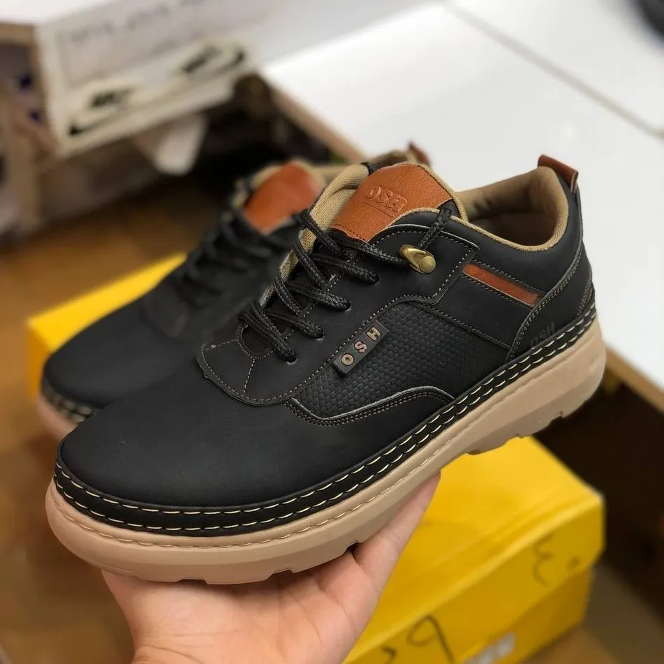 کفش چرم مردانه مدل فراز مشکی رویه چرم صنعتی زیره پیو راحت
