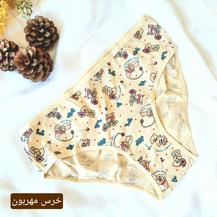 پک شورت زنانه نخی قواره دار برند آلکیم طرح عروسکی سایز XL تا 3XL