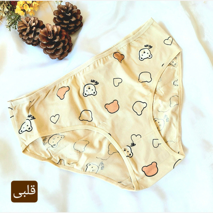 پک شورت زنانه نخی قواره دار برند آلکیم طرح عروسکی سایز XL تا 3XL