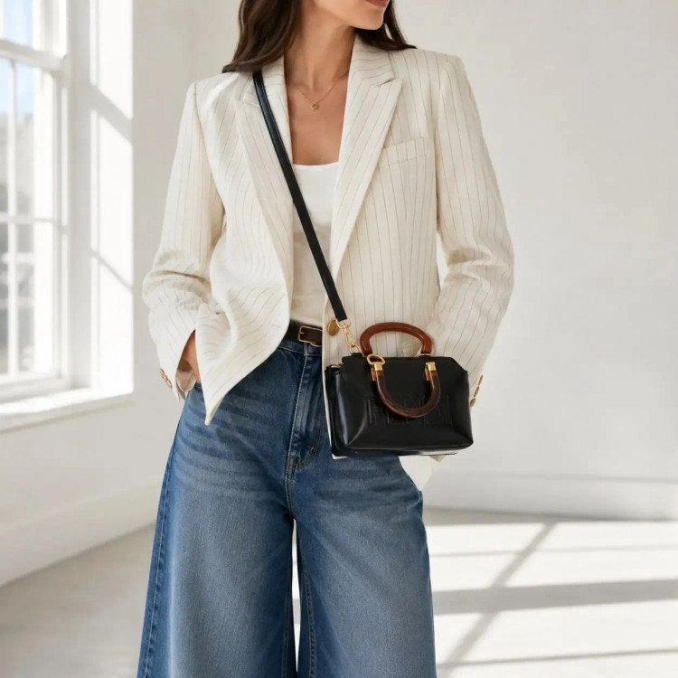 کیف پاسپورتی چرم مصنوعی زنانه ابعاد 19 در 12 در 8 سانتیمتر رنگ مشکی رسمی و مجلسی