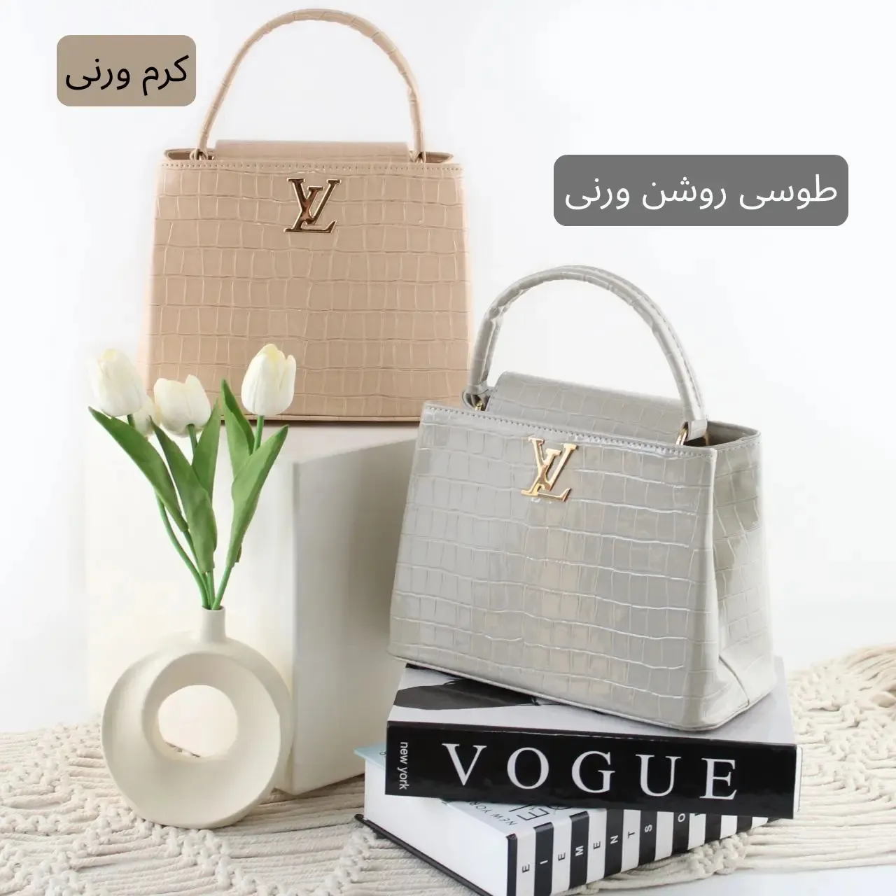 کیف زنانه چرم مصنوعی رسمی و مهمانی با بند بلند