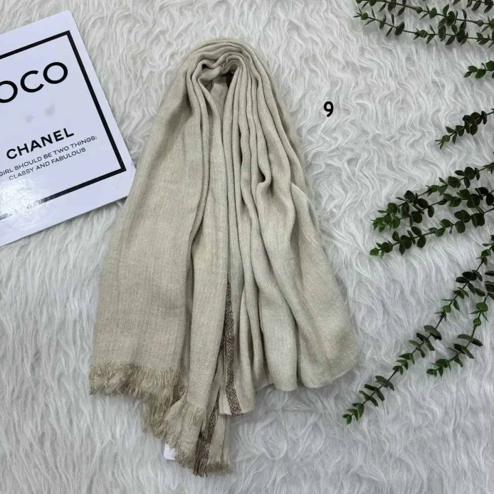 شال پاییزه نخی ضخیم وارداتی زنانه قواره بزرگ 200x85 بدون آبرفت و رنگ رفت