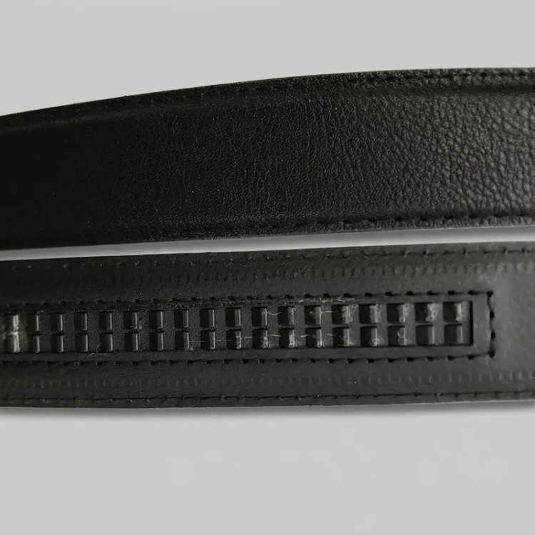 کمربند مردانه چرم مصنوعی سگک ریلی پهنای 3.5 سانتی متر