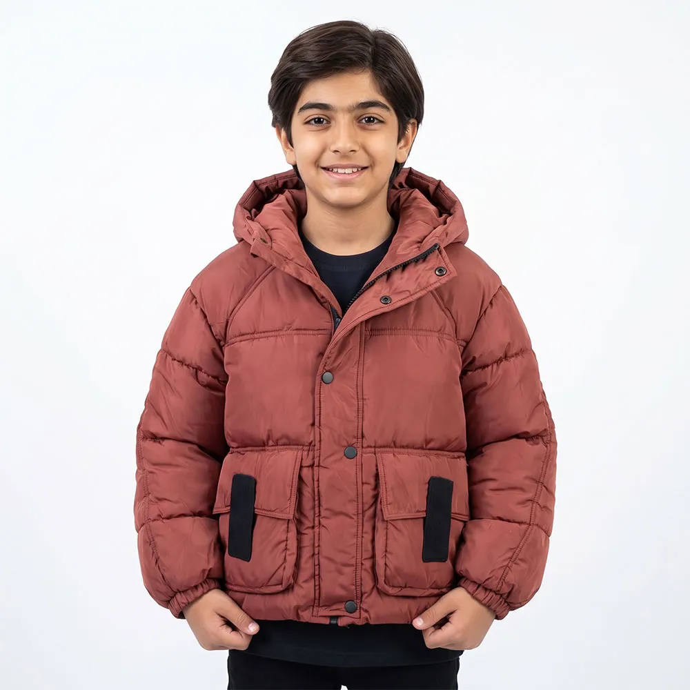 کاپشن باکسی پسرانه آجری