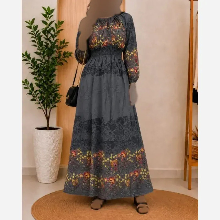 پیراهن ساحلی زنانه حاشیهدار نخی فریسایز