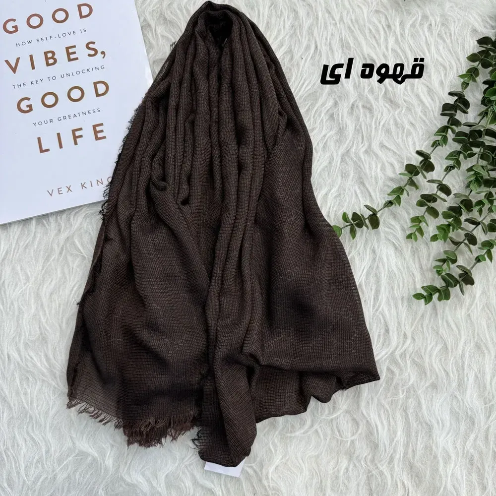 شال طرحدار دورریش تور قواره بزرگ 185x71 سانت مناسب استفاده روزمره بدون آبرفت و رنگ رفت