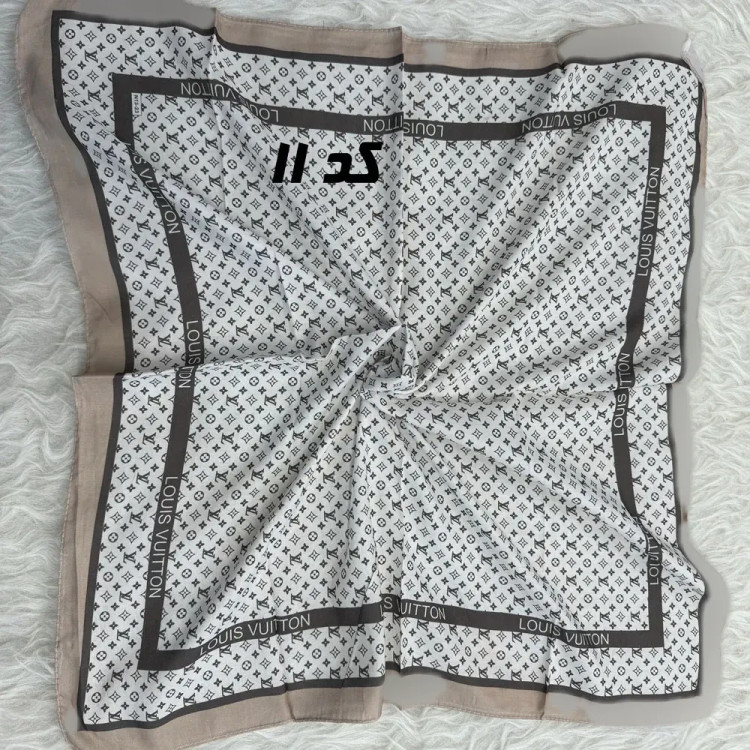 مینی اسکارف قهوهای نخ طرحبندی 65×65 سانتیمتر بدون آبرفت و رنگ رفت