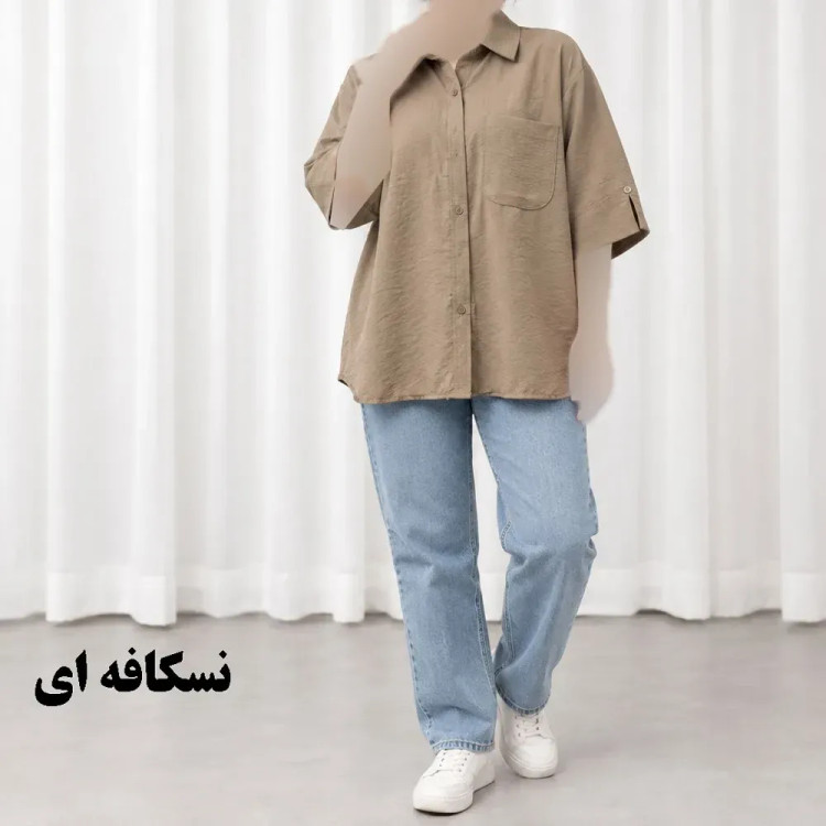 شومیز زنانه پری سیلک جلو جیب آستین دکمه نما فری سایز چهارفصل