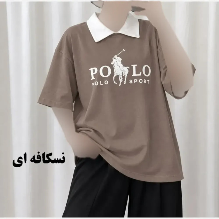 تیشرت باکسی پولوشرت زنانه نخ پنبه فری سایز