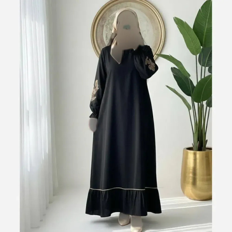 عبا گلدوزی پروانه الیزه فری سایز مشکی