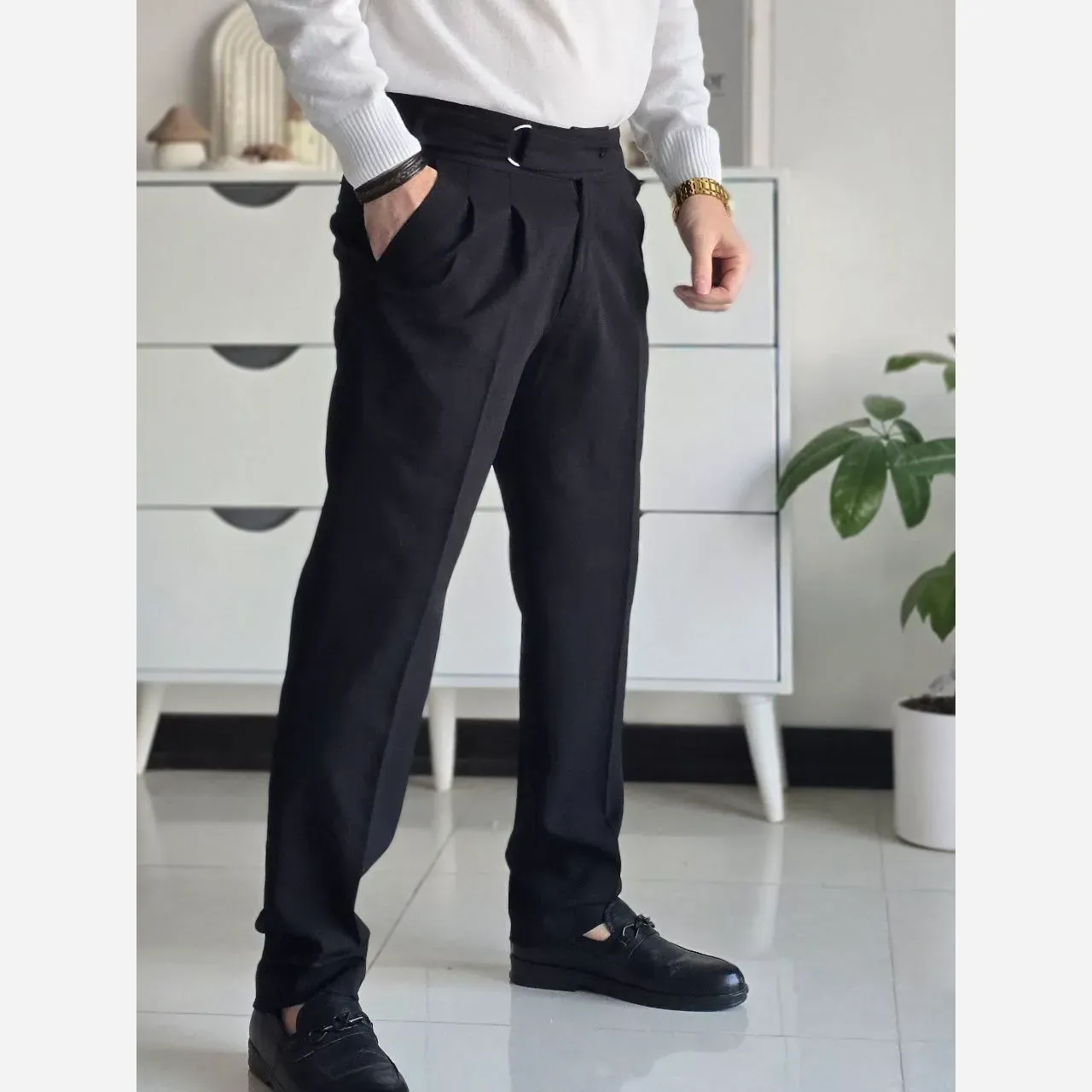 شلوار کمر ایتالیایی پارچه مازراتی