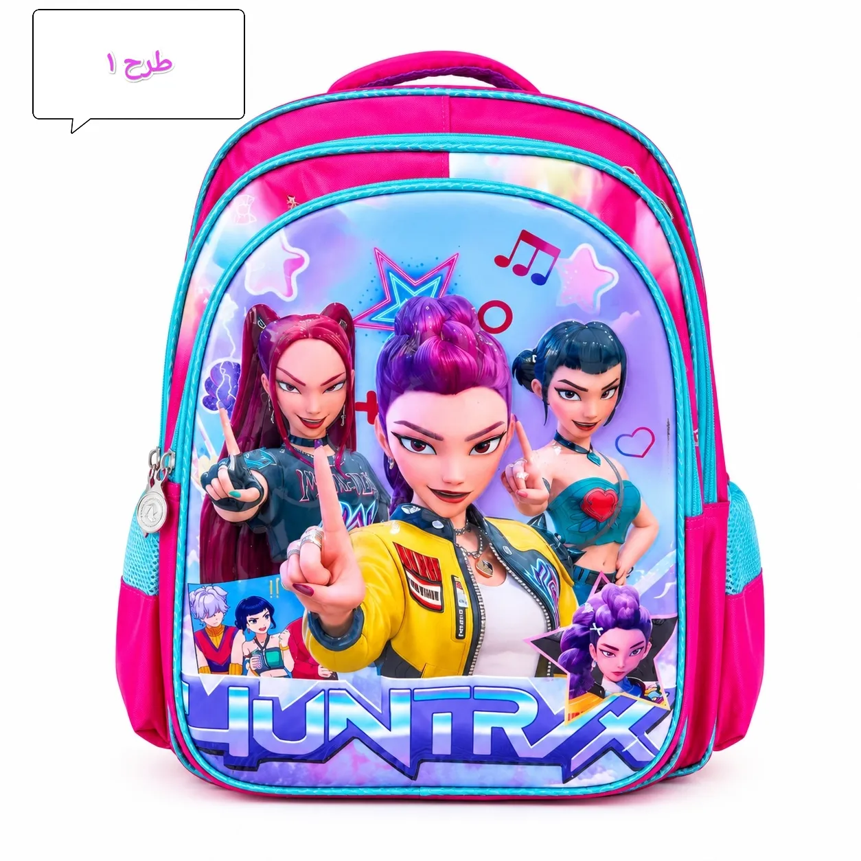 کوله پشتی مدرسه طرح شکارچیان شیاطین کی پاپ K-Pop Demon Hunters فایبر نانو ابعاد 38x28x18 سانتی متر