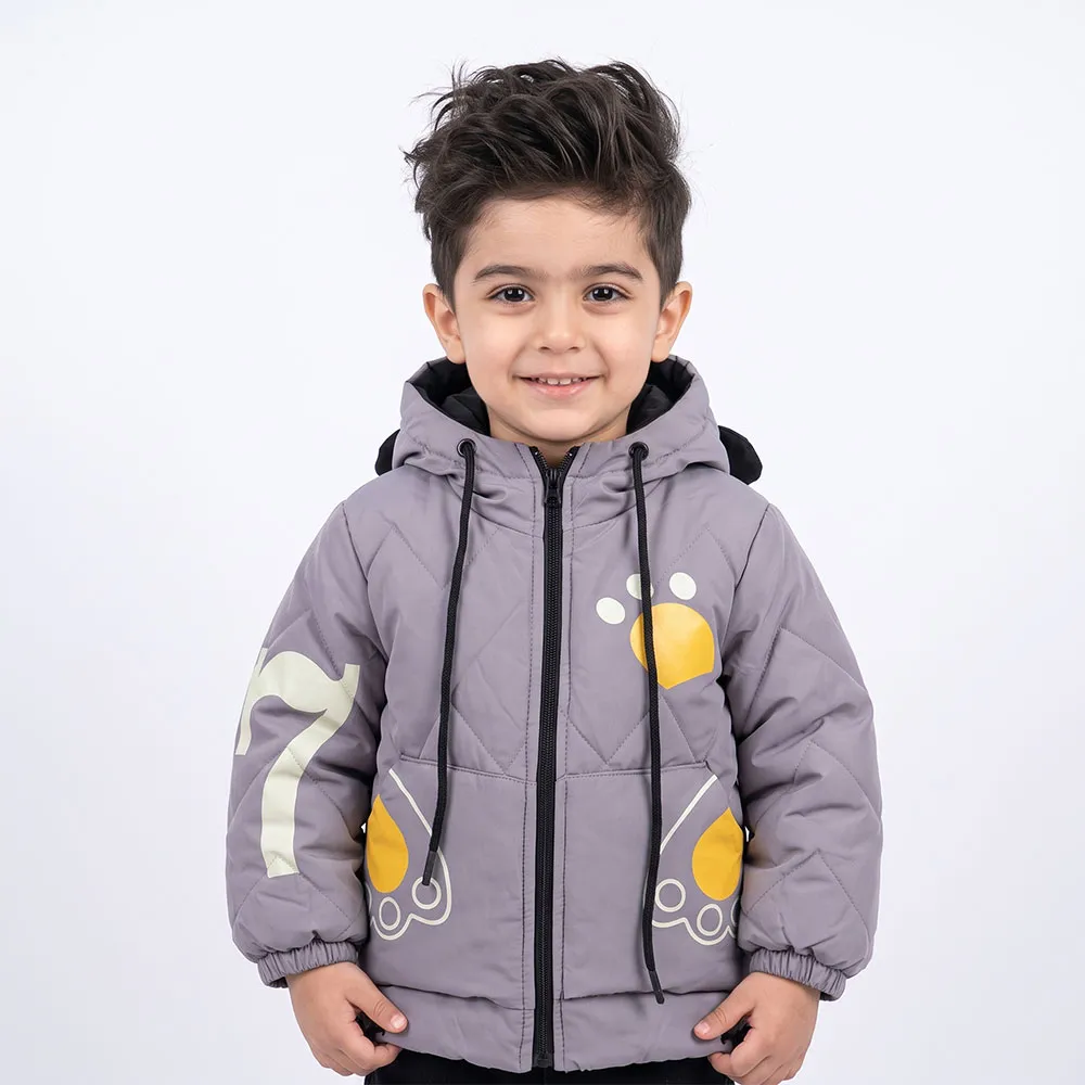 کاپشن پسرانه برزنتی طوسی پاییزه و زمستانه