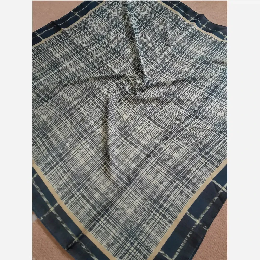 روسری نخی چهارخونه اسپرت قواره 100 سانت کلاسیک تابستانی سبک