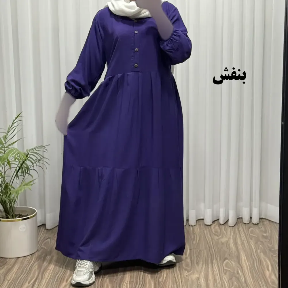 پیراهن ساحلی جلو دکمه نخی شسته شده فری سایز تا 46 بدون آبرفت و رنگ رفت کمربند دار تن خور شیک