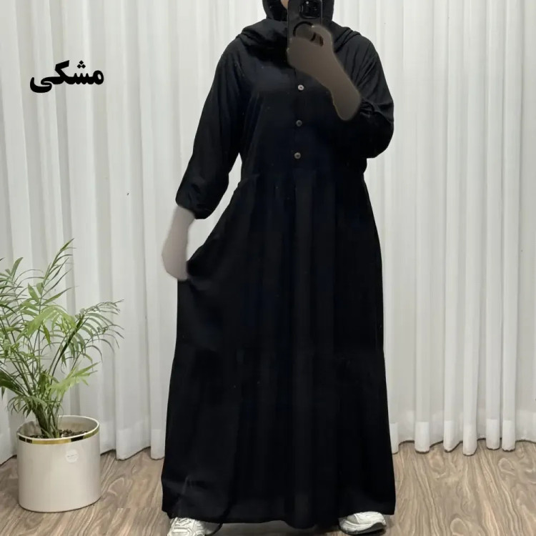 پیراهن ساحلی جلو دکمه نخی شسته شده فری سایز تا 46 بدون آبرفت و رنگ رفت کمربند دار تن خور شیک