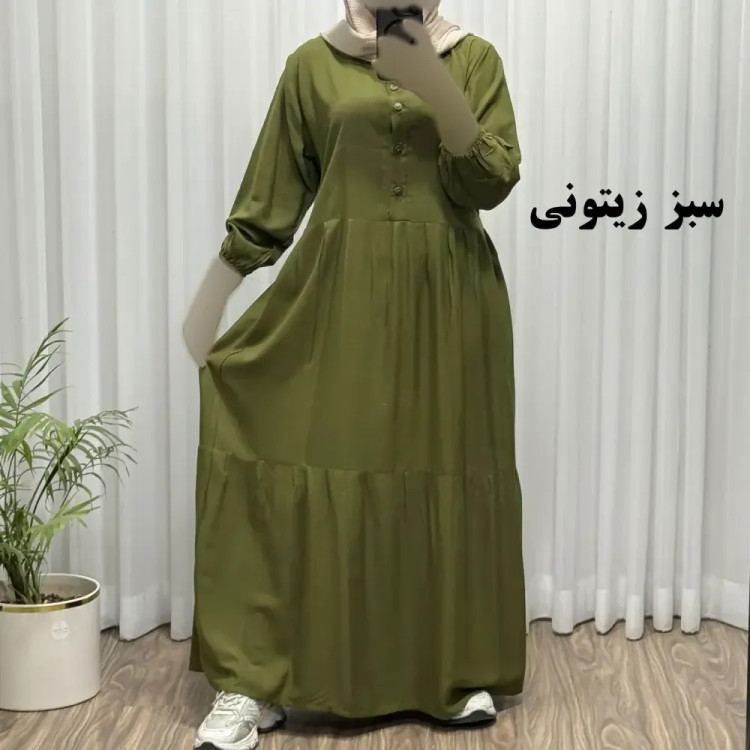 پیراهن ساحلی جلو دکمه نخی شسته شده فری سایز تا 46 بدون آبرفت و رنگ رفت کمربند دار تن خور شیک