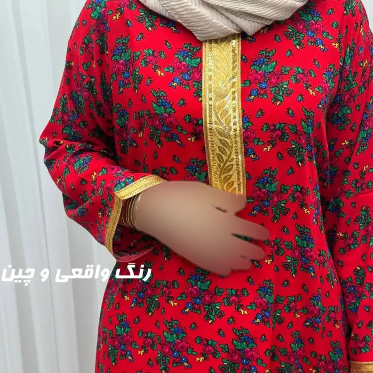 پیراهن نخی ترکمنستان گل نقلی فری سایز تا 54 چهارفصل شیک و راحت طل<bos>وبند دار