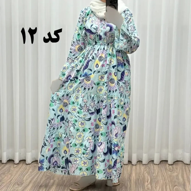 پیراهن ساحلی نخی آستین بلند فری سایز تا 48 کد 749 شسته شده بدون آبرفت و رنگ رفتگی چهارفصل تن خور شیک