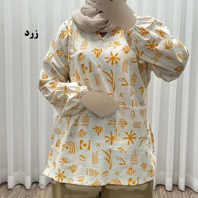 مانتو جلوبسته لینن فری سایز تا 50 کد 1819 زنانه چهارفصل تنخور راحت
