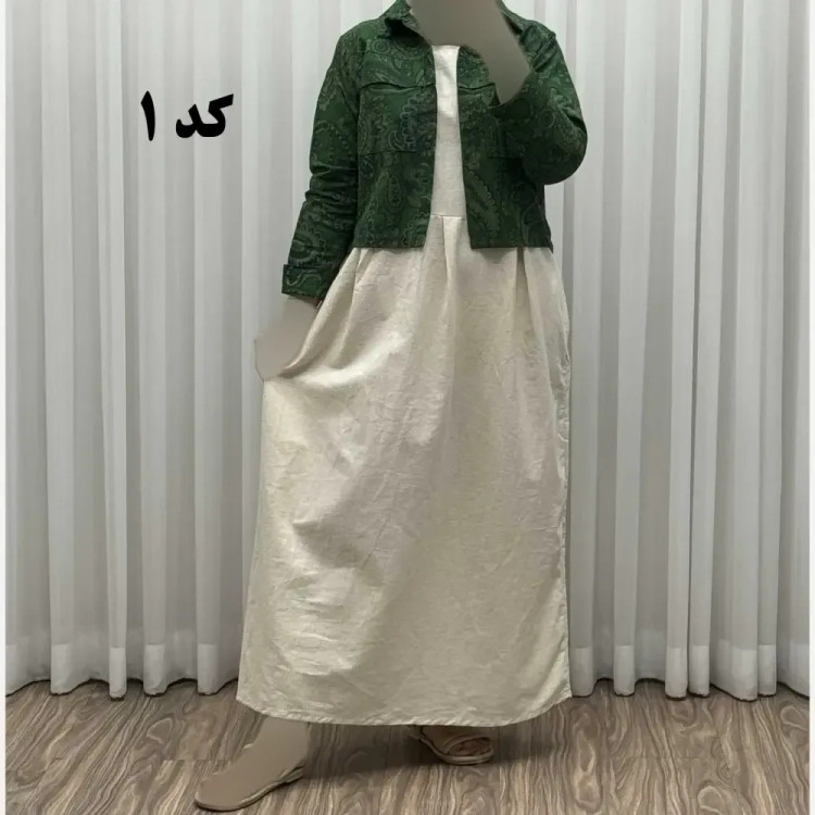 کت سارافون ترمه پاموق کد 1524 فری سایز مناسب تا سایز 46 جنس لینن چهارفصل شیک و راحت